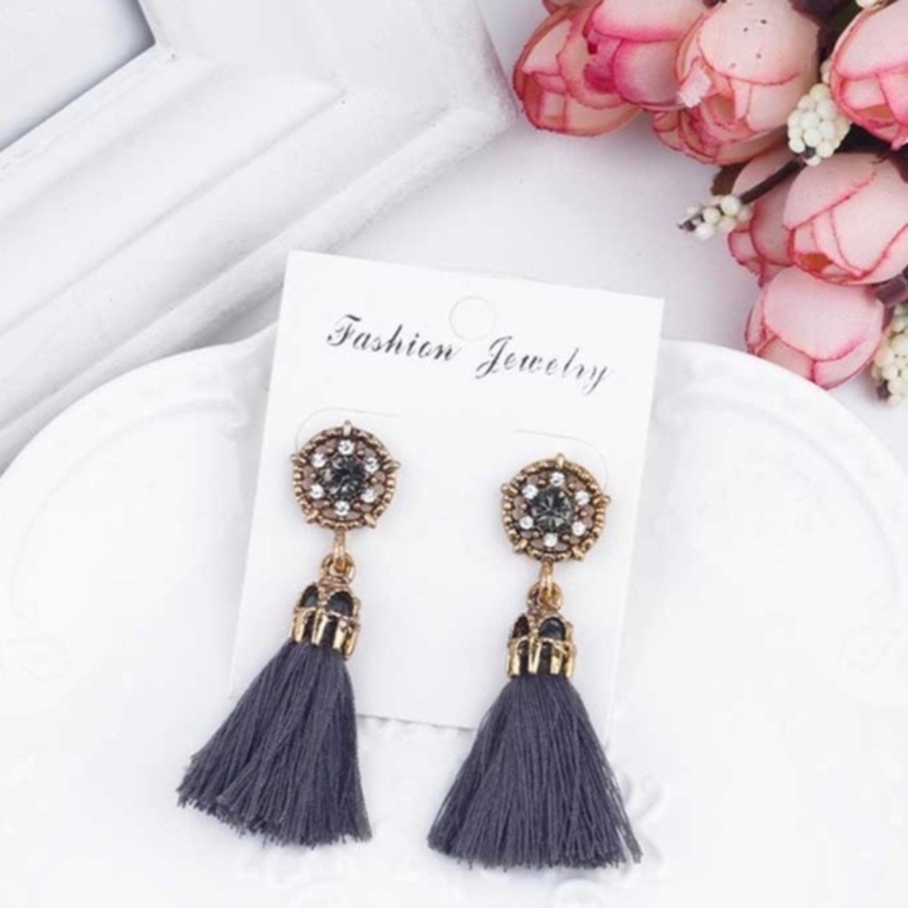 Final price Jeweled Tassle Earrings